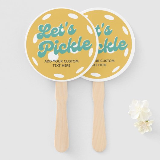 Orange Pickleball: Personalisierter Text anheften Fächer (Vorne und Hinten)