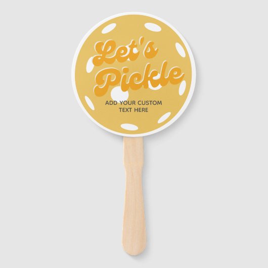 Orange Pickleball: Personalisierter Text anheften Fächer (Vorderseite)