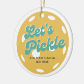Orange Pickleball: Personalisierter Text anheften Keramik Ornament (Links)