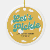 Orange Pickleball: Personalisierter Text anheften Keramik Ornament (Hinten)