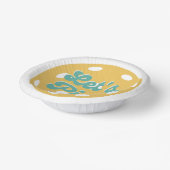 Orange Pickleball: Personalisierter Text anheften Pappteller (Gewinkelt)