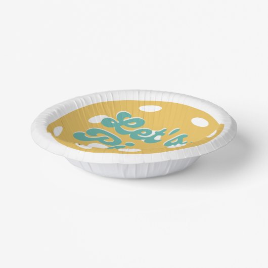 Orange Pickleball: Personalisierter Text anheften Pappteller (Gewinkelt)