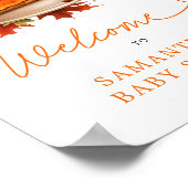 Orange Pie Pumpkin Fall Baby Dusche Begrüßungszeic Poster (Ecke)