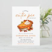 Orange Pie Pumpkin Fall Baby Dusche Einladung (Stehend Vorderseite)