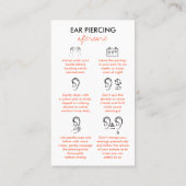 Orange Piercing Design with Personalization Option Visitenkarte (Rückseite)