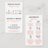 Orange Piercing Design with Personalization Option Visitenkarte (Vorne/Hinten)
