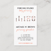 Orange Piercing Design with Personalization Option Visitenkarte (Vorderseite)