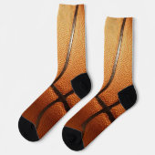Orange Pimply Basketball, Full Print Crew Socken (Linkes Detail)