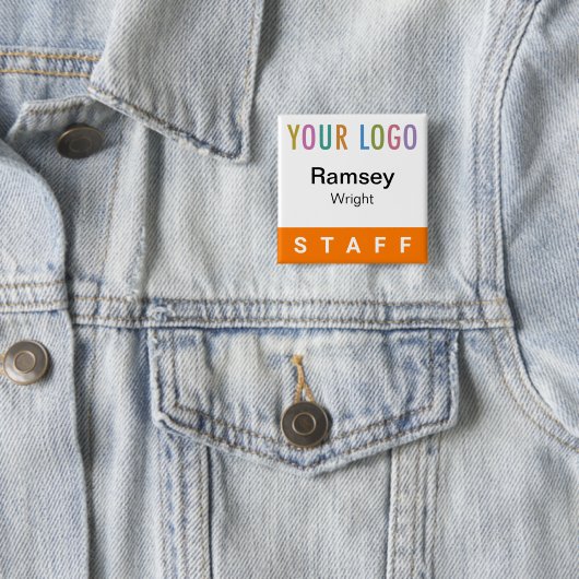 Orange Pinback Abzeichen Event Logo Platz Button (Beispiel)