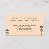 Orange Pine Tree Forest Visitenkarte (Rückseite)