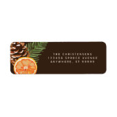 Orange Pinecone Pine Sprig Custom Address Labels (Vorne)