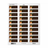 Orange Pinecone Pine Sprig Custom Address Labels (Vorne)