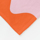 Orange Pink Abstrakt Groovy Streifen Minimalistisc Fleecedecke (Ecke)