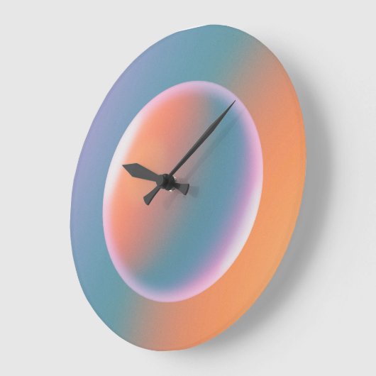 Orange, Pink and Blue Gradient Large Clock Große Wanduhr (Winkel)