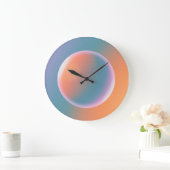 Orange, Pink and Blue Gradient Large Clock Große Wanduhr (Zuhause)