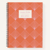 Orange Pink Art Deco Muster Personalisierte Rezept Notizblock (Vorderseite)