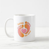 Orange Pink Baby Feet Tasse für Nana (Links)