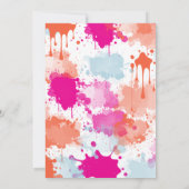 Orange Pink Blau Abstrakt Modernes Brautparty Einladung (Rückseite)