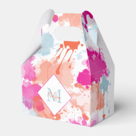 Orange Pink Blue Abstrakt Modern Paint Splash Geschenkschachtel