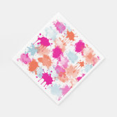 Orange Pink Blue Abstrakt Modern Paint Splash Serviette (Ecke)
