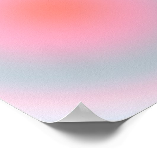 Orange Pink Blue Gradient Pastell Abstrakt Gradien Poster (Ecke)