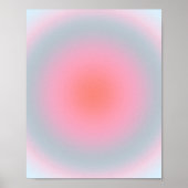 Orange Pink Blue Gradient Pastell Abstrakt Gradien Poster (Vorne)