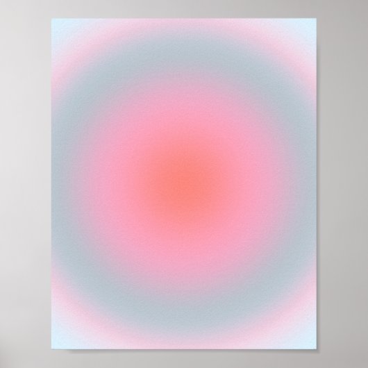 Orange Pink Blue Gradient Pastell Abstrakt Gradien Poster (Vorne)