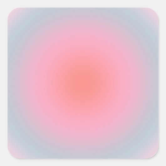 Orange Pink Blue Gradient Pastell Abstrakt Gradien Quadratischer Aufkleber (Vorderseite)