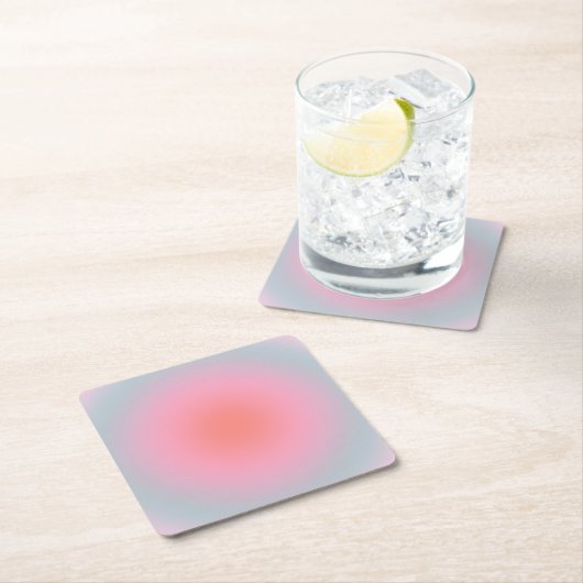 Orange Pink Blue Gradient Pastell Abstrakt Gradien Rechteckiger Pappuntersetzer (Vor Ort)