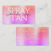 Orange Pink Brushed Metal Spray Tan Visitenkarte (Vorne/Hinten)