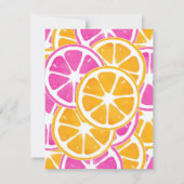 Orange Pink Citrus Slices Einladung (Rückseite)