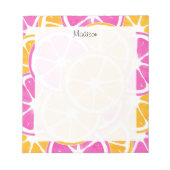 Orange Pink Citrus Slices Notizblock (Vorderseite)