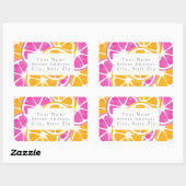 Orange Pink Citrus Slices Rechteckiger Aufkleber (Blatt)