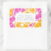 Orange Pink Citrus Slices Rechteckiger Aufkleber (Tasche)