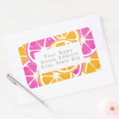 Orange Pink Citrus Slices Rechteckiger Aufkleber (Umschlag)