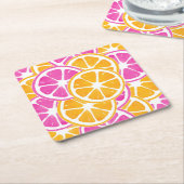 Orange Pink Citrus Slices Rechteckiger Pappuntersetzer (angewinkelt)