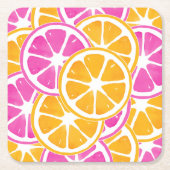 Orange Pink Citrus Slices Rechteckiger Pappuntersetzer (Vorderseite)