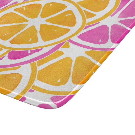 Orange Pink Citrus Slices Schneidebrett (Ecke)