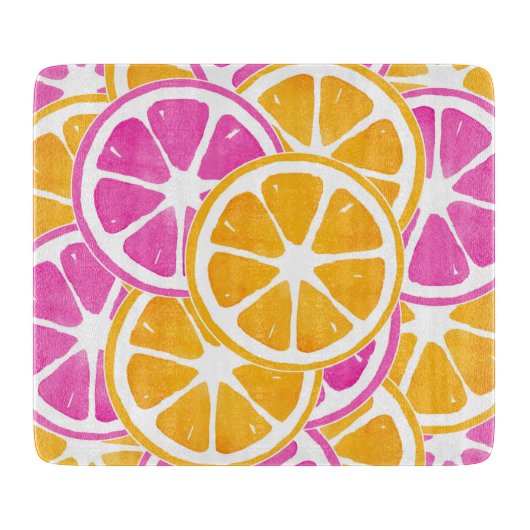 Orange Pink Citrus Slices Schneidebrett (Vorderseite)