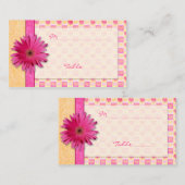Orange Pink Daisy Besondere Anlass Platzkarte (Vorne/Hinten)