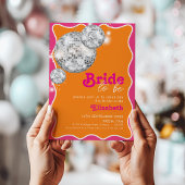 Orange & Pink Disco Bridal Dusche Einladung