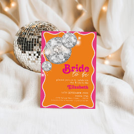Orange & Pink Disco Bridal Dusche Einladung