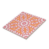 Orange & Pink Ethnic Mosaic Geometric Muster Fliese (Seite)