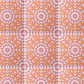 Orange & Pink Ethnic Mosaic Geometric Muster Fliese