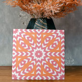 Orange & Pink Ethnic Mosaic Geometric Muster Fliese