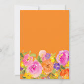 Orange Pink Fett florales Brautparty Einladung (Rückseite)