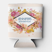 Orange & Pink Floral Bouquet Geburtstag Dosenkühler (Vorderseite)