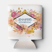 Orange & Pink Floral Bouquet Geburtstag Dosenkühler (Rückseite)
