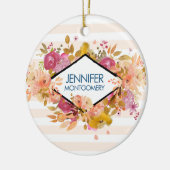Orange & Pink Floral Bouquet Keramik Ornament (Links)