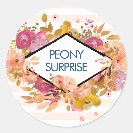 Orange & Pink Floral Bouquet Kerze/Seife Runder Aufkleber (Vorderseite)